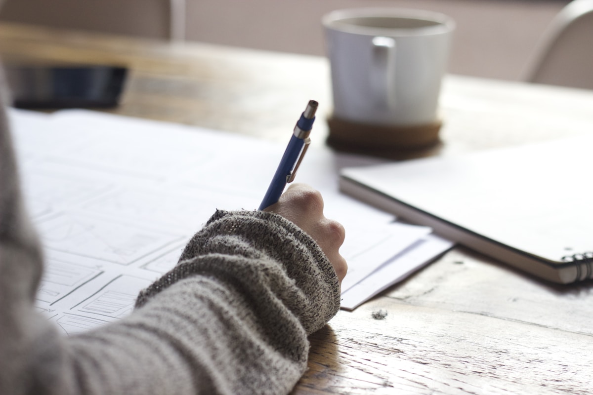 Workflow notebook and desk setup for pipeline planning